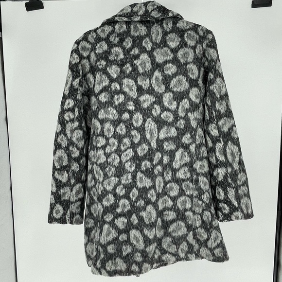 LOFT NWT LEOPARD ANIMAL PRINT WOOL BLEND GRAY BLACK COAT JACKET LARGE - Picture 4 of 9